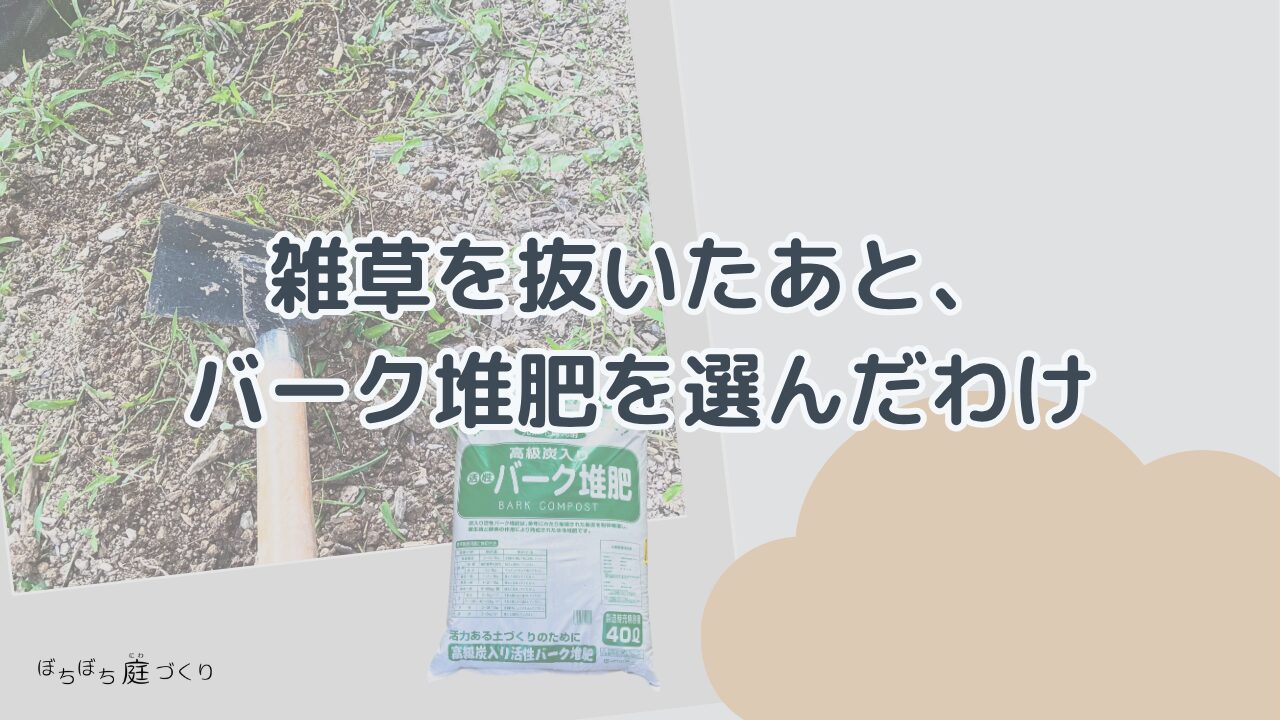 雑草を抜いたあとバーク堆肥を選んだわけの見出し画像