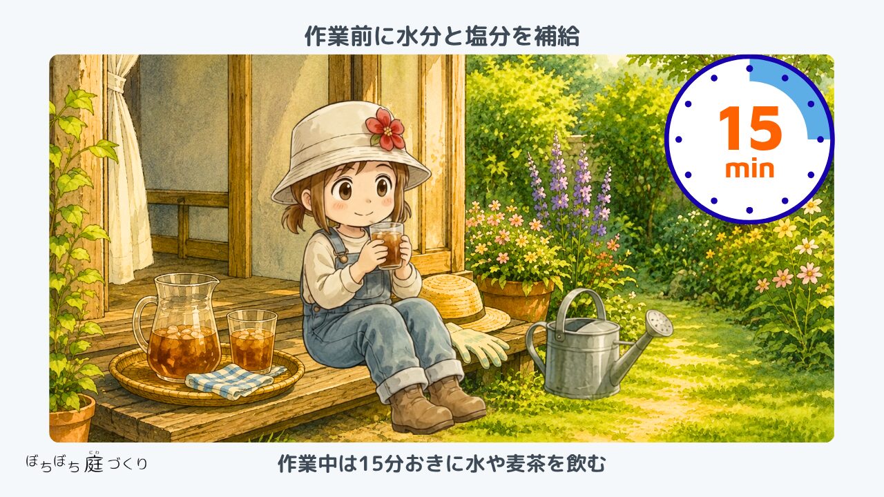 作業前に水分と塩分を補給するの見出し画像